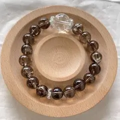 スモーキークォーツ　アイリス　人工加工あり　天然水晶　天然石　ブレスレット