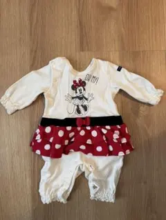 ミニーマウス フリル付きロンパース 70cm