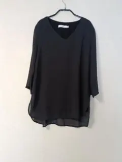 MOUSSY　ブラックカットソー　7分袖のサムネイル