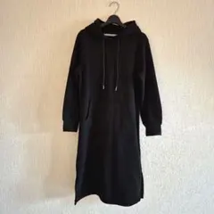 スウェットロングワンピース☆裏起毛☆黒