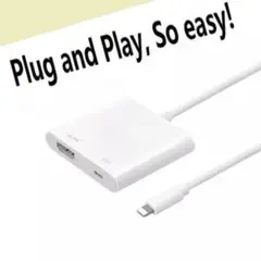 iphone HDMI アダプタ 変換ケーブル YouTube対応☆