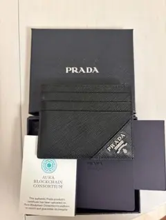 PRADA マネークリップ 三角ロゴ サフィアーノレザー ブラック - メルカリ