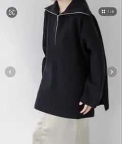 yuw ハーフジッププルオーバー　黒