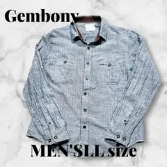 Gembony MEN'S LL size ヘリンボーン長袖シャツ おしゃれのサムネイル