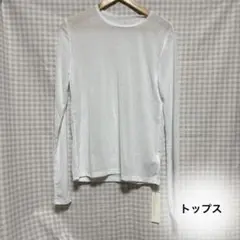 トップス ホワイト シアー 長袖 Lサイズ