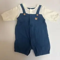 ツーウェイ・ドレスオール 50-60cm 青/白