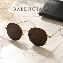 BALENCIAGA BB0016SK サングラス ゴールド ブラウン メタルのサムネイル