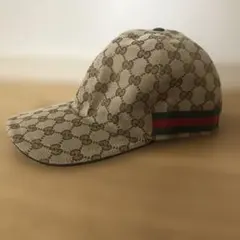 美品 グッチ GG柄 ベースボール キャップ シェリーライン 茶 XL 60 