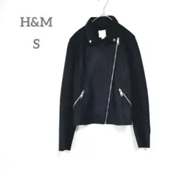 H&M ライダースジャケット　S ブラック ベロア　ダブル　ジャケット　シンプルのサムネイル