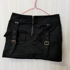 ℛ*+様 ブラック　ミニタイトスカートフロントジッパー