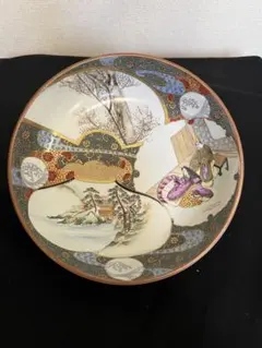 九谷焼 玉竜 飾り皿 山水画 陶磁器 大皿 31㌢ （スタンド付き） - メルカリ