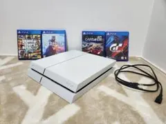 PS4本体(ホワイト) + ソフト4本(グランツーリスモ等)