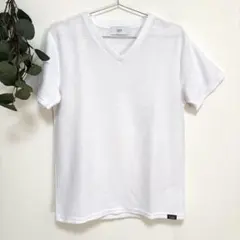 AZUL by moussy ホワイト VネックTシャツ シンプル 無地 着回し