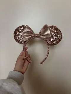 ミニーマウス耳カチューシャ ローズゴールド
