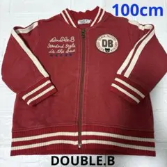 ②DOUBLE.B ジャケット フルジップ　トレーナー　100cmビンテージ風