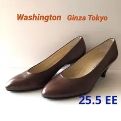 ワシントン銀座靴店　パンプス　茶色　25.5cm EE