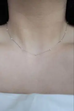 ebine Dot Tiny Pearl Necklace シルバー