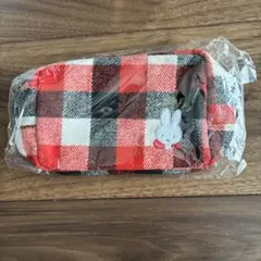 ミッフィー チェック柄ポーチ 約H11×W16×D6cm