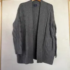 POLO RALPHグレー ケーブル編み 長袖カーディガン
