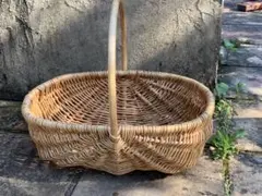 フランスアンティークパニエ 平パニエ フラワーバスケット - メルカリ