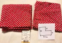 赤地　水玉　ドット　生地　ドットプリント