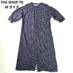 THE SHOP TK 花柄 総柄 レーヨン ロングワンピース M ネイビーのサムネイル