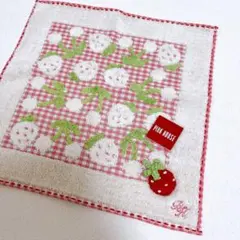 【新品】PINK HOUSE ピンクハウス いちご柄 タオルハンカチ レッドのサムネイル