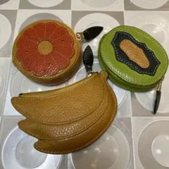フルーツ コインケース3点 オレンジ キュウイ バナナ バラ売りOK
