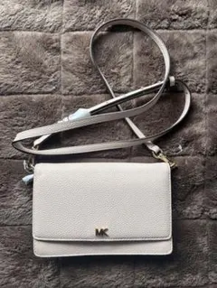 マイケルコース Vanna お財布ショルダーバッグ ピンク レザー MKロゴ