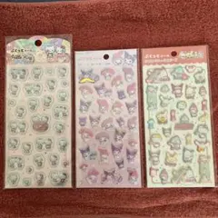 ぷくっとシールなどサンリオキャラクターシールセットキティシナモンハンギョドンクロ