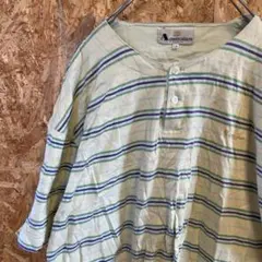 AE10038 Aqua scutum 半袖Tシャツ ライトグレー ボーダーのサムネイル
