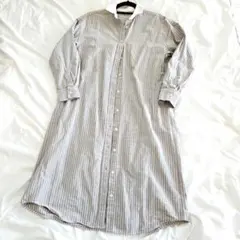 無印良品 ストライプ シャツワンピース XS〜S