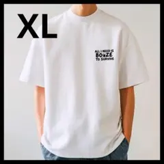 夏秋で大活躍!!　Tシャツ!(白)　ホワイト　極厚　XL　ビールロゴ