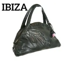 IBIZA イビサ ブラック レザー トートバッグ ハンドバッグ