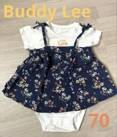 Buddy Lee 花柄ロンパース ネイビー