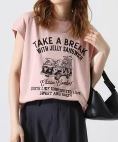 早い者勝ち❣️ 美品 ACE ワイドノースリーブTシャツ ピンクベージュ LL