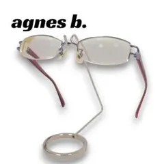 agnes b. 아니에스베이 안경 프레임 하프 림 경량 티타늄 보라색