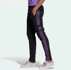 adidas アディダス DV0131 トラックパンツ ブラック/パープル XL