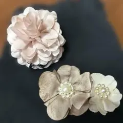 花モチーフ ヘアクリップ ２点セット