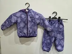 パタゴニアリバーシブルダウンジャケット　上下12m18m1歳花柄パープル