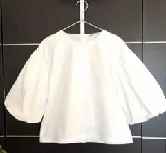 ZARA ホワイト バルーンスリーブ シャツ