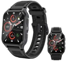 スマートウォッチ 黒 Bluetooth5.3通話機能付き