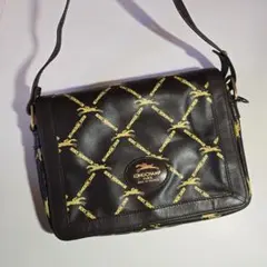 LONGCHAMP ロンシャン　チェーンパターン本革 レザーショルダーバッグ