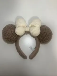 ミッキー型カチューシャ（茶色・クリーム）