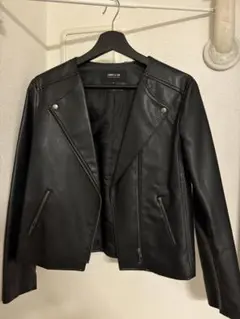 COMME CA ISM ブラックライダースジャケット 9号