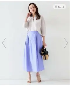 新品　アンタイトル　リネン混フレアスカート　Sのサムネイル