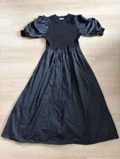 natural couture リブ切替　ロングワンピース ブラック　お値下げ