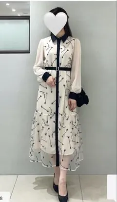 GRACECONTINENTAL ハートアロー刺繍ワンピース　ベージュ