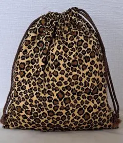 あさん様専用ハンドメイドアニマル柄　ヒョウ柄巾着袋