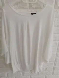INDIVI ホワイト ドレープチュニック 38